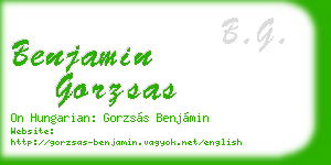benjamin gorzsas business card