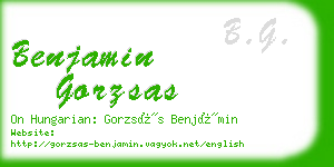 benjamin gorzsas business card